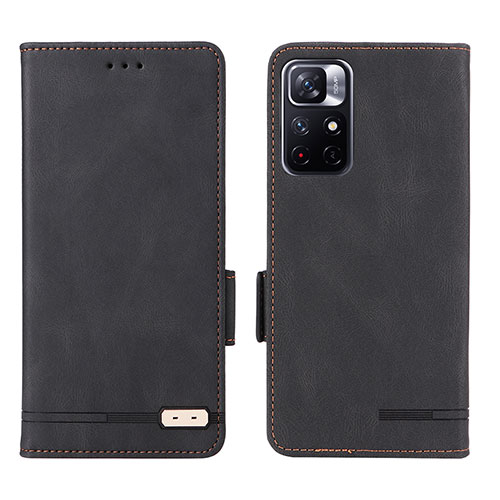 Leather Case Stands Flip Cover Holder L07Z for Xiaomi Poco M4 Pro 5G Black