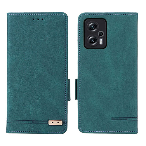 Leather Case Stands Flip Cover Holder L07Z for Xiaomi Poco X4 GT 5G Green