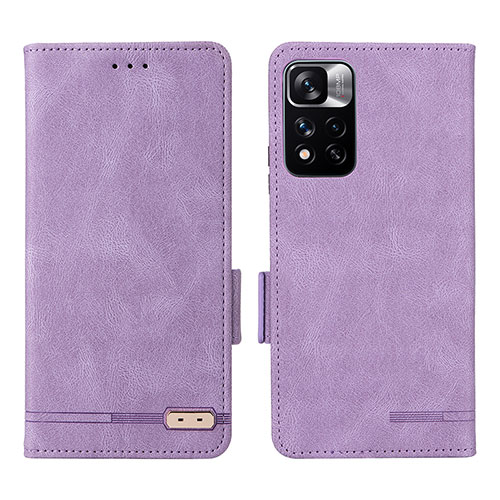 Leather Case Stands Flip Cover Holder L07Z for Xiaomi Poco X4 NFC Purple