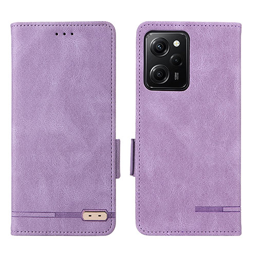 Leather Case Stands Flip Cover Holder L07Z for Xiaomi Poco X5 Pro 5G Purple