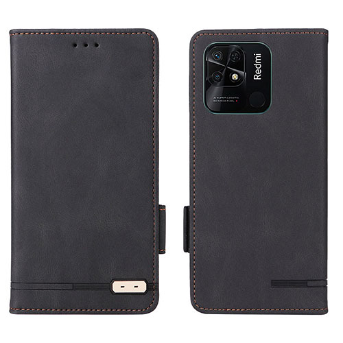 Leather Case Stands Flip Cover Holder L07Z for Xiaomi Redmi 10 Power Black
