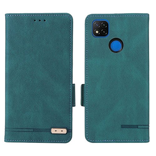 Leather Case Stands Flip Cover Holder L07Z for Xiaomi Redmi 9 Activ Green