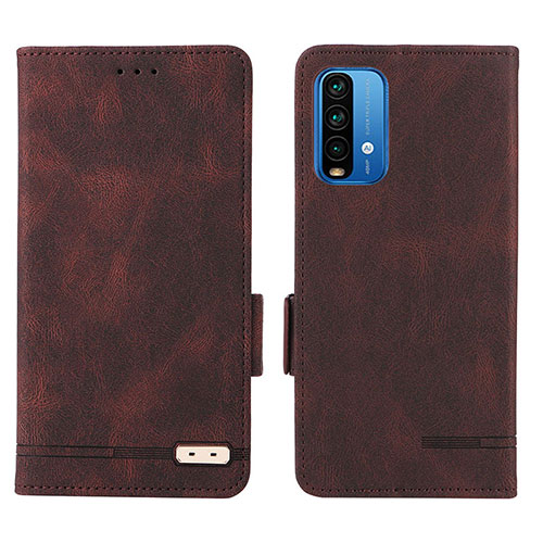 Leather Case Stands Flip Cover Holder L07Z for Xiaomi Redmi 9 Power Brown