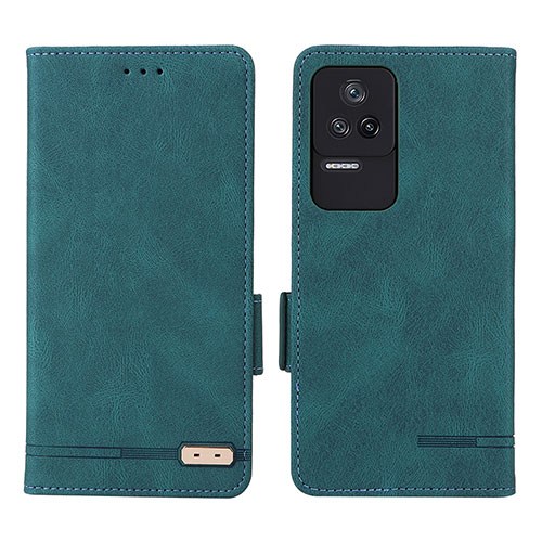 Leather Case Stands Flip Cover Holder L07Z for Xiaomi Redmi K40S 5G Green