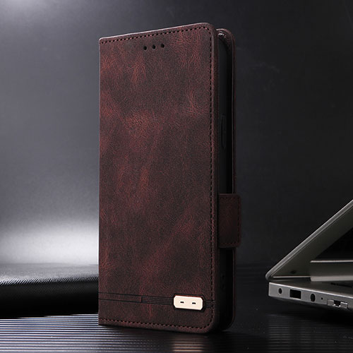 Leather Case Stands Flip Cover Holder L07Z for Xiaomi Redmi K50 Gaming AMG F1 5G Brown