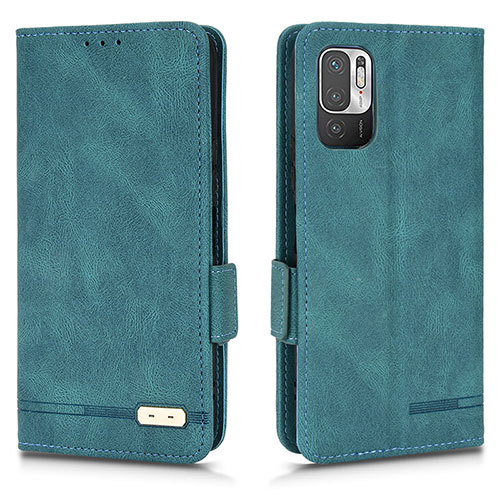 Leather Case Stands Flip Cover Holder L07Z for Xiaomi Redmi Note 10 JE 5G Green