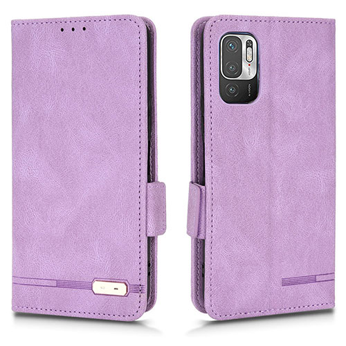 Leather Case Stands Flip Cover Holder L07Z for Xiaomi Redmi Note 10 JE 5G Purple