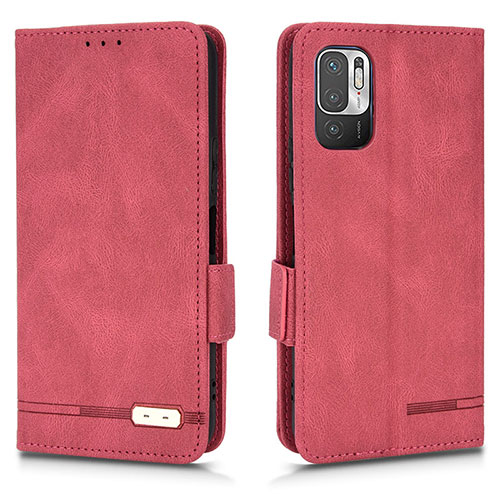 Leather Case Stands Flip Cover Holder L07Z for Xiaomi Redmi Note 10 JE 5G Red