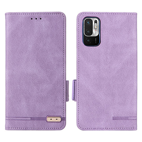 Leather Case Stands Flip Cover Holder L07Z for Xiaomi Redmi Note 10T 5G Purple