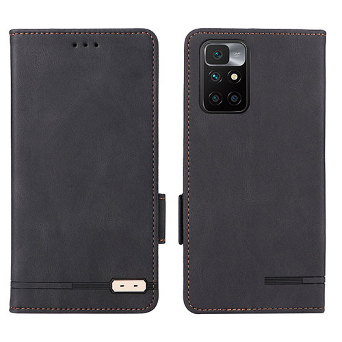 Leather Case Stands Flip Cover Holder L07Z for Xiaomi Redmi Note 11 4G (2021) Black