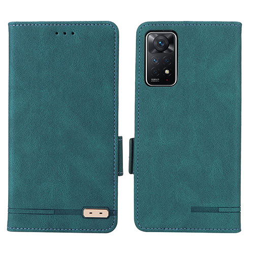 Leather Case Stands Flip Cover Holder L07Z for Xiaomi Redmi Note 11 Pro 5G Green