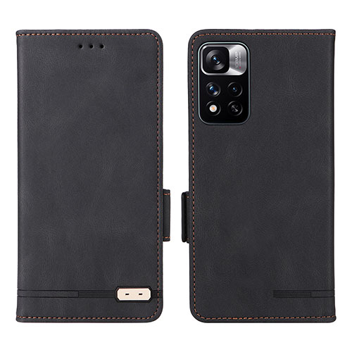 Leather Case Stands Flip Cover Holder L07Z for Xiaomi Redmi Note 11 Pro+ Plus 5G Black