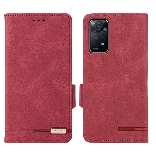 Leather Case Stands Flip Cover Holder L07Z for Xiaomi Redmi Note 12 Pro 4G Red