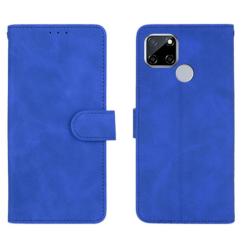 Leather Case Stands Flip Cover Holder L08Z for Realme 7i RMX2193 Blue