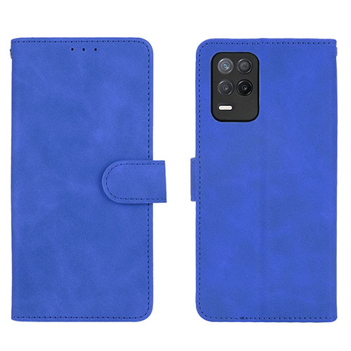 Leather Case Stands Flip Cover Holder L08Z for Realme 8 5G Blue