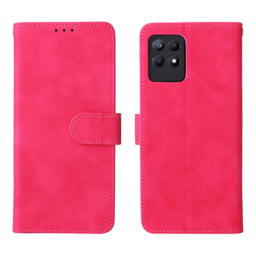 Leather Case Stands Flip Cover Holder L08Z for Realme 8i Hot Pink