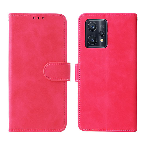 Leather Case Stands Flip Cover Holder L08Z for Realme 9 Pro+ Plus 5G Hot Pink