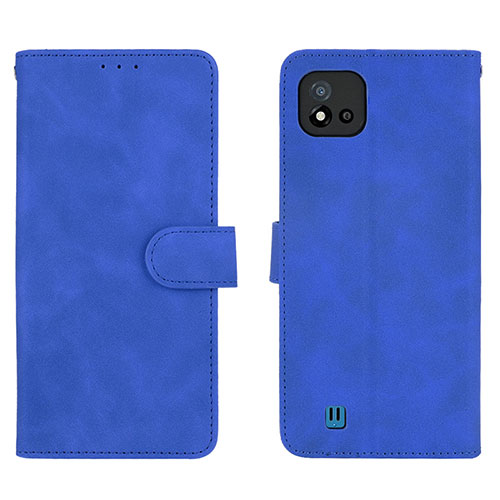 Leather Case Stands Flip Cover Holder L08Z for Realme C20 Blue