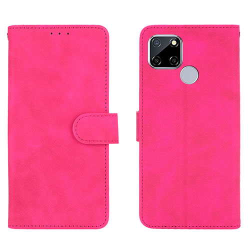 Leather Case Stands Flip Cover Holder L08Z for Realme C25 Hot Pink