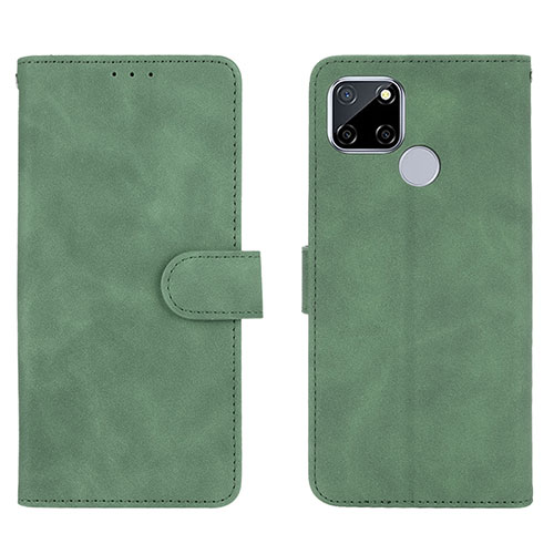 Leather Case Stands Flip Cover Holder L08Z for Realme C25S Green