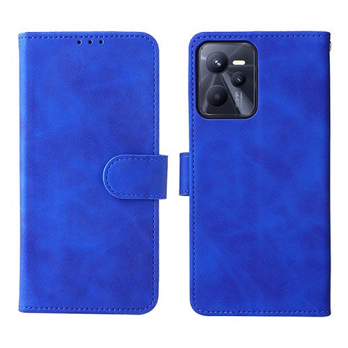 Leather Case Stands Flip Cover Holder L08Z for Realme C35 Blue