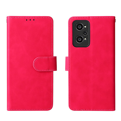 Leather Case Stands Flip Cover Holder L08Z for Realme GT Neo2 5G Hot Pink