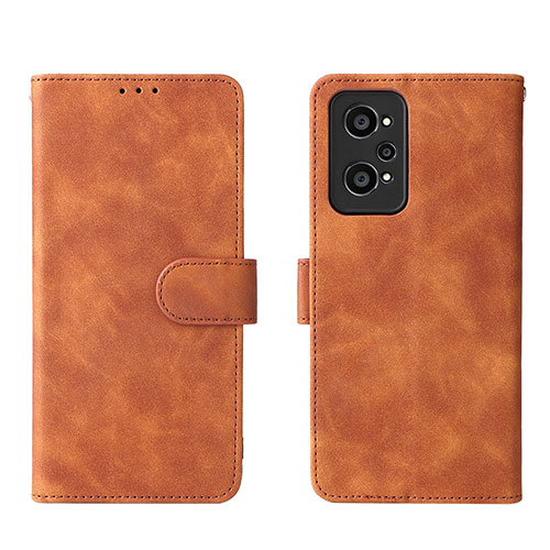 Leather Case Stands Flip Cover Holder L08Z for Realme GT2 5G Brown