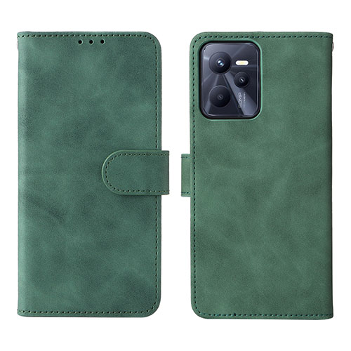 Leather Case Stands Flip Cover Holder L08Z for Realme Narzo 50A Prime Green