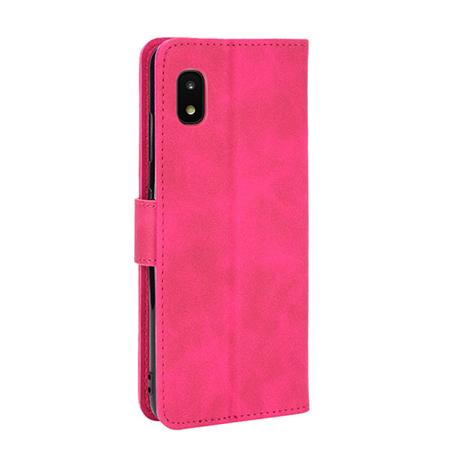 Leather Case Stands Flip Cover Holder L08Z for Samsung Galaxy A21 SC-42A Hot Pink