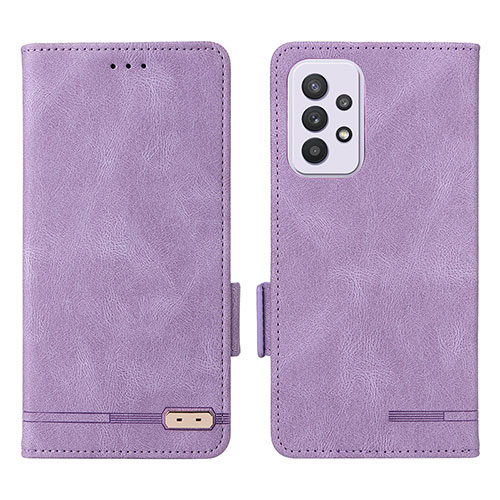 Leather Case Stands Flip Cover Holder L08Z for Samsung Galaxy A33 5G Purple