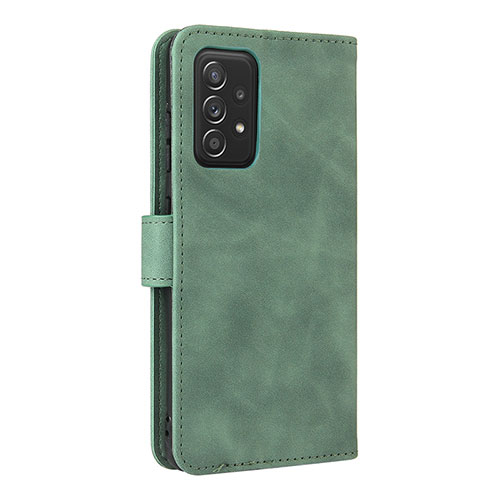 Leather Case Stands Flip Cover Holder L08Z for Samsung Galaxy A52 5G Green