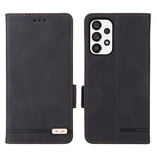 Leather Case Stands Flip Cover Holder L08Z for Samsung Galaxy A73 5G Black