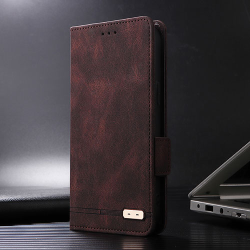 Leather Case Stands Flip Cover Holder L08Z for Xiaomi Poco X4 Pro 5G Brown