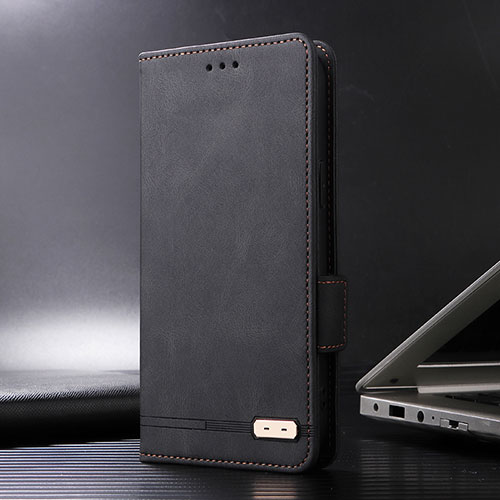 Leather Case Stands Flip Cover Holder L08Z for Xiaomi Redmi 10 India Black