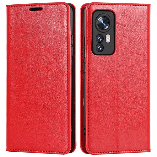 Leather Case Stands Flip Cover Holder L09 for Xiaomi Mi 12S 5G Red