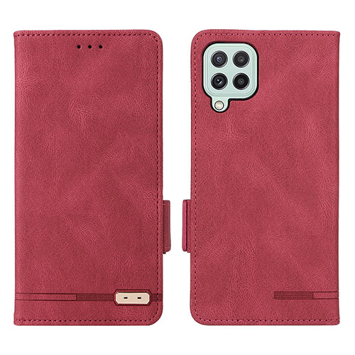 Leather Case Stands Flip Cover Holder L09Z for Samsung Galaxy A22 4G Red