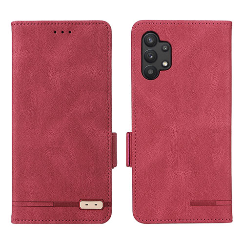 Leather Case Stands Flip Cover Holder L09Z for Samsung Galaxy A32 5G Red