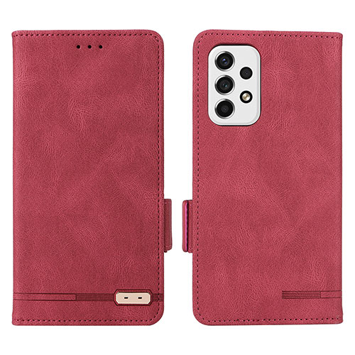 Leather Case Stands Flip Cover Holder L09Z for Samsung Galaxy A53 5G Red