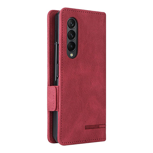 Leather Case Stands Flip Cover Holder L09Z for Samsung Galaxy Z Fold3 5G Red