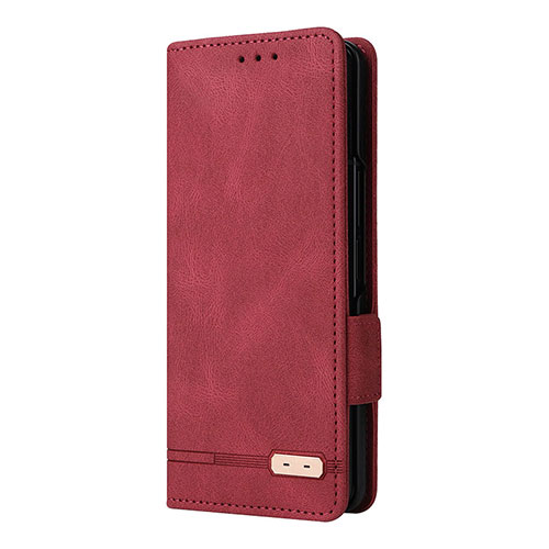 Leather Case Stands Flip Cover Holder L10Z for Samsung Galaxy Z Fold4 5G Red