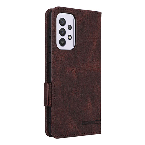 Leather Case Stands Flip Cover Holder L11Z for Samsung Galaxy A33 5G Brown