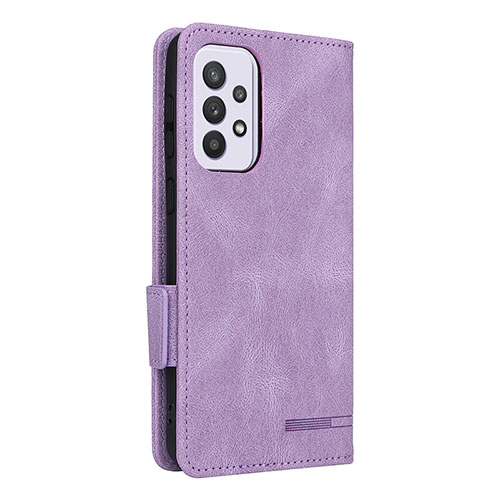 Leather Case Stands Flip Cover Holder L11Z for Samsung Galaxy A33 5G Purple