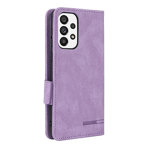 Leather Case Stands Flip Cover Holder L11Z for Samsung Galaxy A73 5G Purple