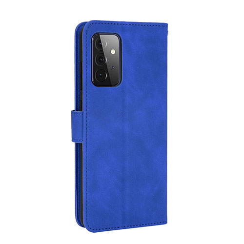 Leather Case Stands Flip Cover Holder L12Z for Samsung Galaxy A72 5G Blue