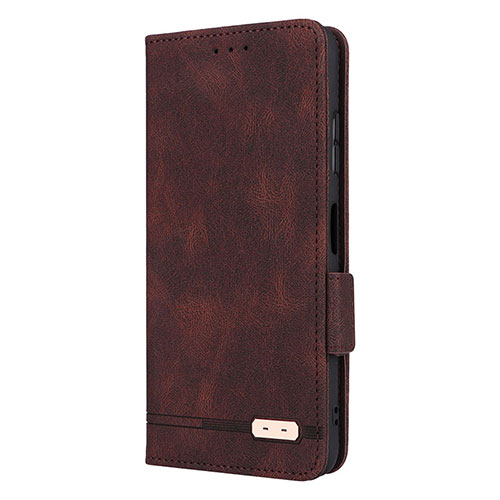 Leather Case Stands Flip Cover Holder L12Z for Samsung Galaxy F42 5G Brown