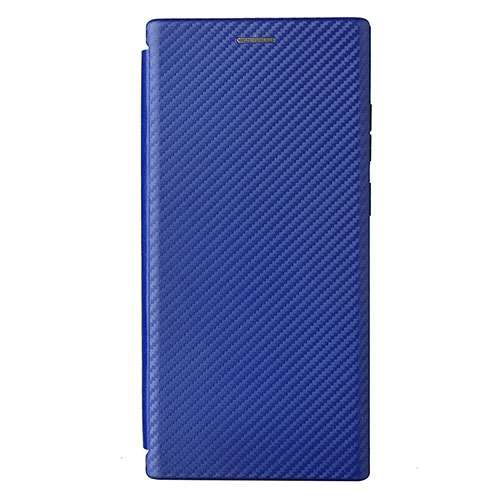 Leather Case Stands Flip Cover Holder L12Z for Samsung Galaxy S21 Ultra 5G Blue