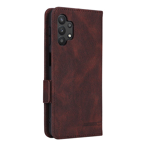 Leather Case Stands Flip Cover Holder L13Z for Samsung Galaxy A32 5G Brown