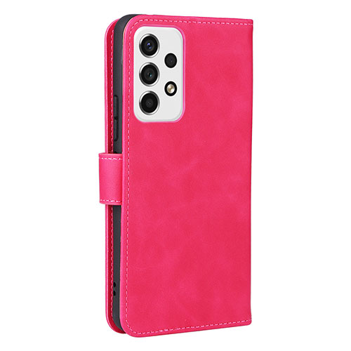 Leather Case Stands Flip Cover Holder L13Z for Samsung Galaxy A53 5G Hot Pink