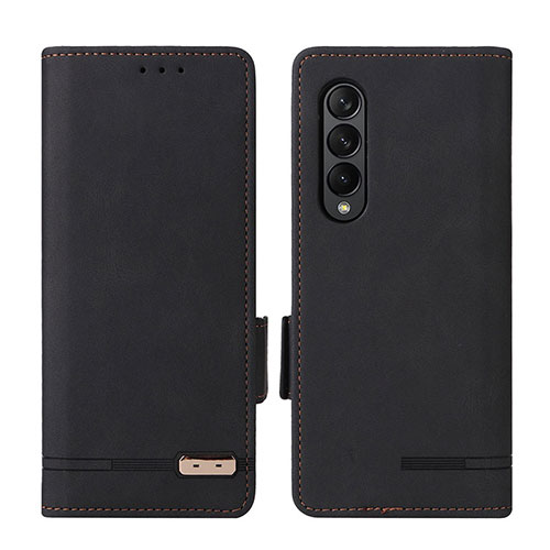 Leather Case Stands Flip Cover Holder L18Z for Samsung Galaxy Z Fold3 5G Black