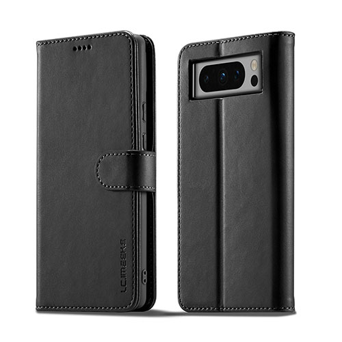 Leather Case Stands Flip Cover Holder LC1 for Google Pixel 8 Pro 5G Black